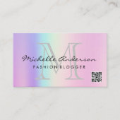 幾何学的ホログラフィックカラー | QRコード 名刺 (正面)