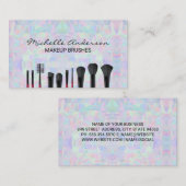 幾何学的ホログラフィックデザイン |メイクアップブラシ 名刺 (正面/裏面)