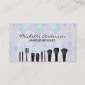 幾何学的ホログラフィックデザイン |メイクアップブラシ 名刺 (正面)