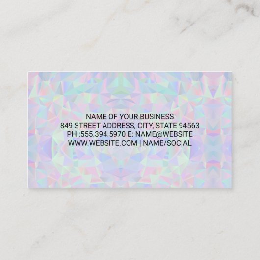 幾何学的ホログラフィックデザイン 名刺 (裏面)