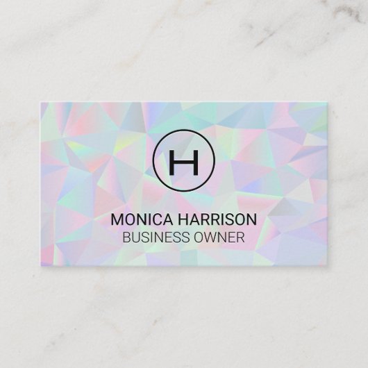 幾何学的ホログラフィック勾配 名刺 (正面)