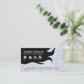 幾何学的ホログラフィック背景 | ヘアスタイル 名刺 (スタンド正面)