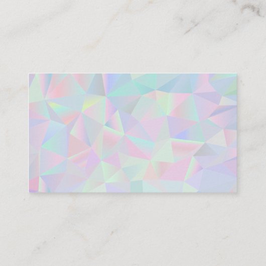 幾何学的ホログラフィック背景 | ヘアスタイル 名刺 (裏面)