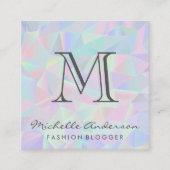 幾何学的ホログラフィック背景 | モノグラクラシックー スクエア名刺 (正面)