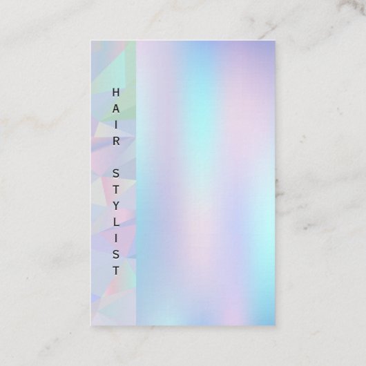 幾何学的ホログラフィック背景 |垂直文字 名刺 (裏面)