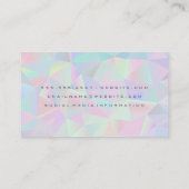 幾何学的ホログラフィック背景 |美しいロゴ 名刺 (裏面)