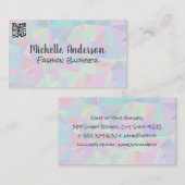 幾何学的ホログラフィック背景 | QRコード 名刺 (正面/裏面)