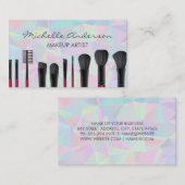 幾何学的ホログラフィック |コスメティックブラシ 名刺 (正面/裏面)