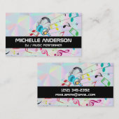 幾何学的ホログラフィック | ヘッドホン | 楽譜 名刺 (正面/裏面)