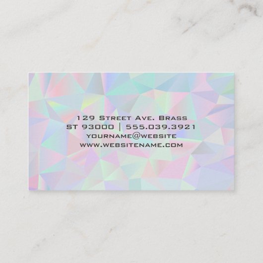 幾何学的ホログラフィック |メイクアップキットブラシ 名刺 (裏面)