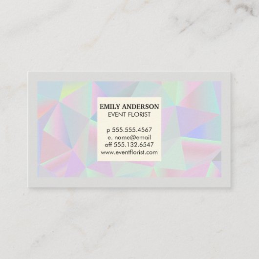 幾何学的ホログラフィック | モノグラム縁どと 名刺 (裏面)