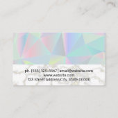 幾何学的ホログラフィック |金ゴールド白大理石 名刺 (裏面)