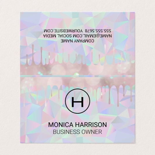 幾何学的ホログラフィック | Boke Drip 名刺 (外部フラット)