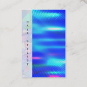 幾何学的ホログラフィック | QRコード |メタリック（青） 名刺 (裏面)