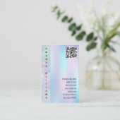 幾何学的ホログラフィック | QRコード 名刺 (スタンド正面)