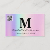 幾何学的ホログラフィック | QRコード 名刺 (正面)