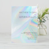 幾何学的ホログラフィモダンック結婚式招待状 招待状 (スタンド正面)