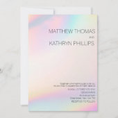 幾何学的ホログラフィモダンック結婚式招待状 招待状 (正面)