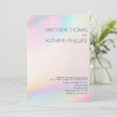 幾何学的ホログラフィモダンック結婚式招待状 招待状 (スタンド正面)