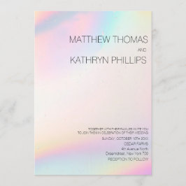 幾何学的ホログラフィモダンック結婚式招待状 招待状