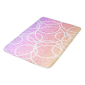 幾何学的ホワイトサークルレインボーグリッター抽象芸術 バスマット (アングル)