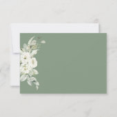 幾何学的ホワイトフローラセージRSVP 出欠カード (裏面)