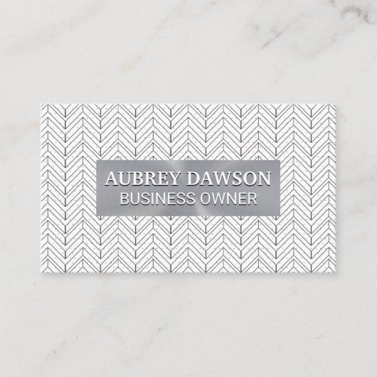 幾何学的ボヘミアンパターン |金属バナー 名刺 (正面)