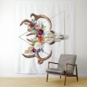 幾何学的ボホフローラブルスカル タペストリー (インサイチュ)