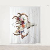 幾何学的ボホフローラブルスカル タペストリー (正面)