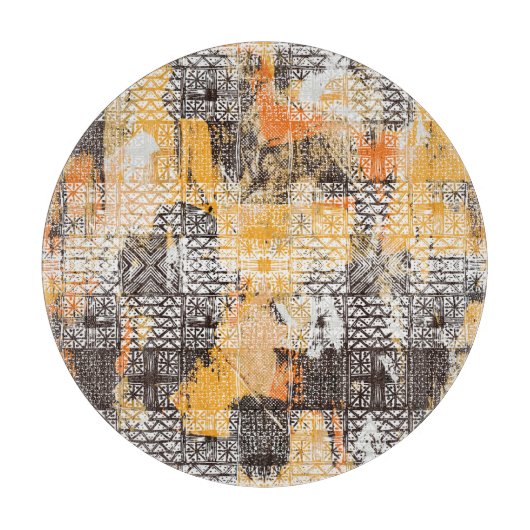 幾何学的ボホ族パタ動揺してーン カッティングボード (正面)