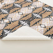 幾何学的ボホ素朴ブラウンヴィンテージ部族 シェルパブランケット (3/4)