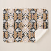 幾何学的ボホ素朴ブラウンヴィンテージ部族 シェルパブランケット (正面(横))