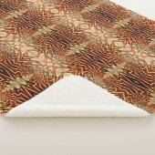 幾何学的ボホ素朴ブラウンヴィンテージ部族 シェルパブランケット (3/4)