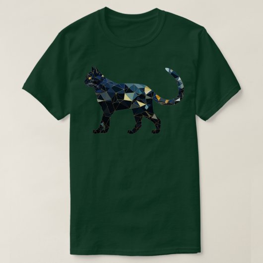 幾何学的ポリゴン三角形パターンキャットギフトFu Tシャツ (デザイン正面)