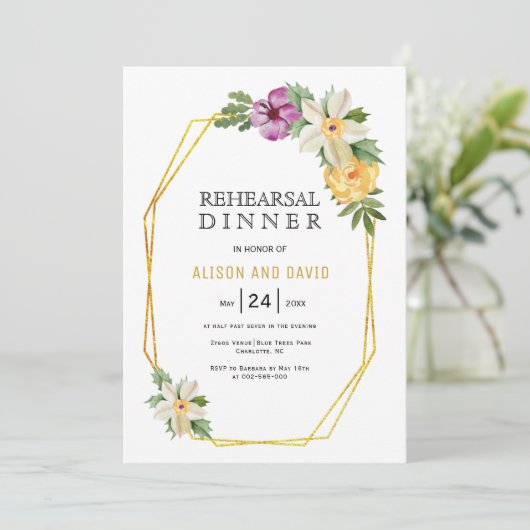 幾何学的ポリゴン結婚フローラのリハーサル 招待状 (スタンド正面)