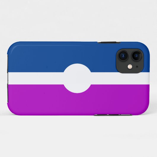 幾何学的マゼンタピンク王室のブルー白ストライプ色 Case-Mate iPhoneケース (裏面(横))