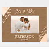 幾何学的ミセス・カップルウッドカスタム写真枠 レーザー彫刻フレーム