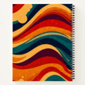 幾何学的ミッドセンチュリーレトロ波虹モノグラム ノートブック (裏面)