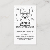 幾何学的ミニマリスト折り紙猫 名刺 (裏面)