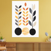 幾何学的ミニマリズム葉:抽象芸術内の キャンバスプリント (インサイチュ (リビング))