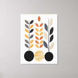 幾何学的ミニマリズム葉:抽象芸術内の キャンバスプリント