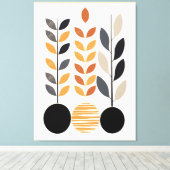 幾何学的ミニマリズム葉:抽象芸術内の キャンバスプリント (インサイチュ (ウッドフロア))