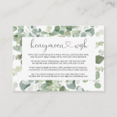 幾何学的ミニマルなユーカリのハネムーンウィッシュ エンクロージャーカード (正面)