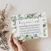 幾何学的ミニマルなユーカリのハネムーンウィッシュ エンクロージャーカード
