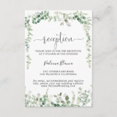 幾何学的ミニマルなユーカリ結婚式レセプション エンクロージャーカード (正面)