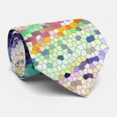 幾何学的ミニマルアートピーコックフェザータイ ネクタイ (ロール)