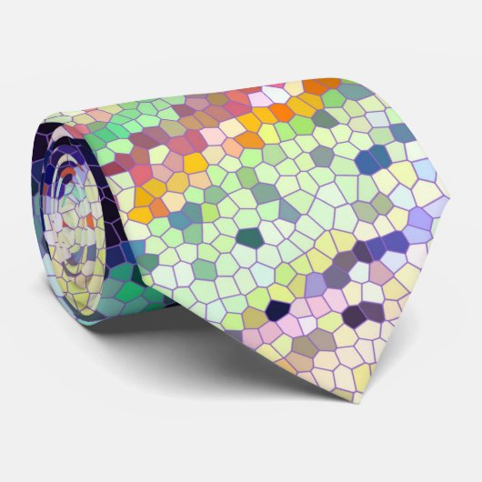 幾何学的ミニマルアートピーコックフェザータイ ネクタイ (ロール)