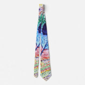 幾何学的ミニマルアートピーコックフェザータイ ネクタイ (裏面)