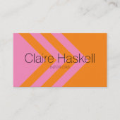 幾何学的ミニマルソーシャルメディアのアイコンオレンジ色ピンク 名刺 (正面)