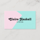 幾何学的ミニマルソーシャルメディアのアイコンピンク色アクア 名刺 (正面)